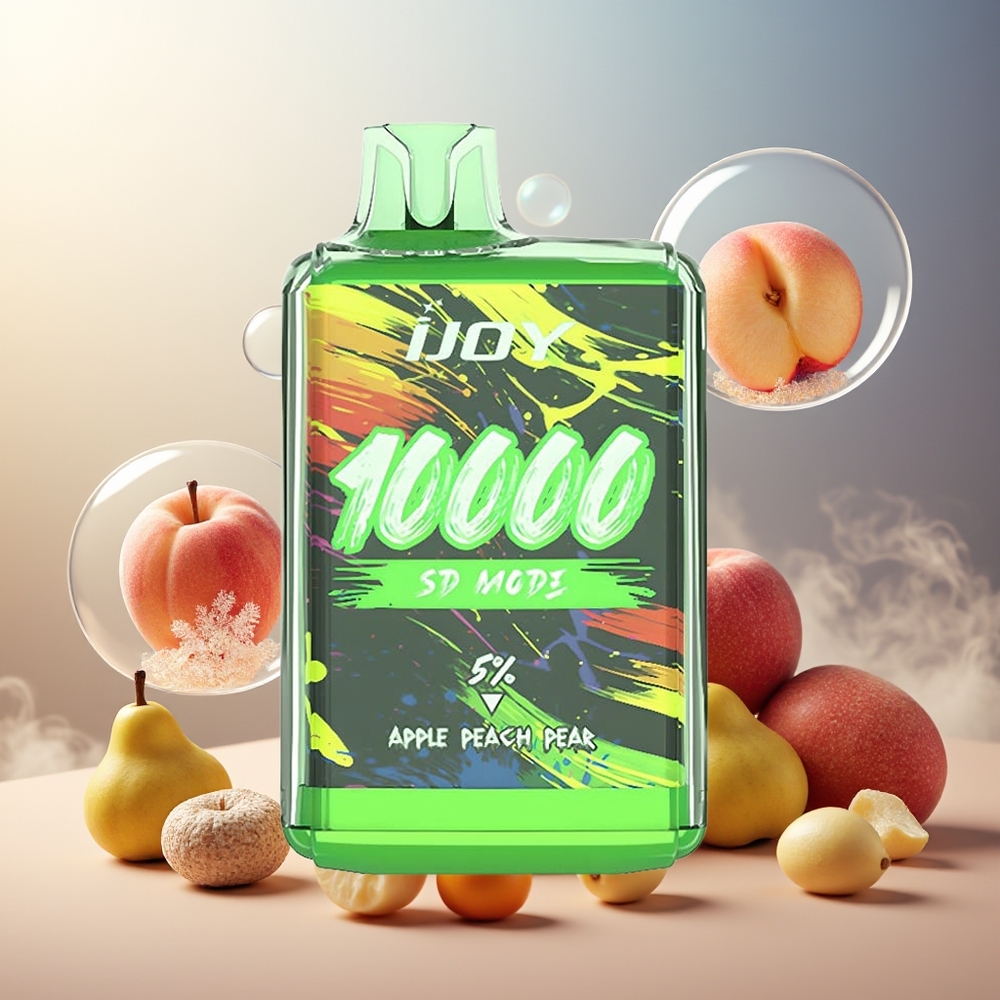Partihandel Sverige IJOY SD10000 Ett Munstycke Äpple Persika Päron 20ml 5% 650mAh