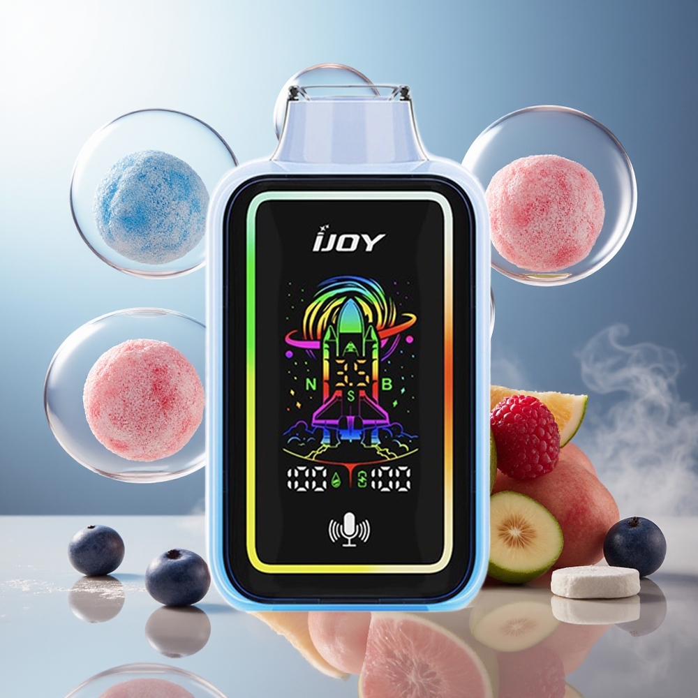 Partihandel Sverige IJOY URANUS 25000 Puffs Justerbar Luftflöde Blå Hallon Is