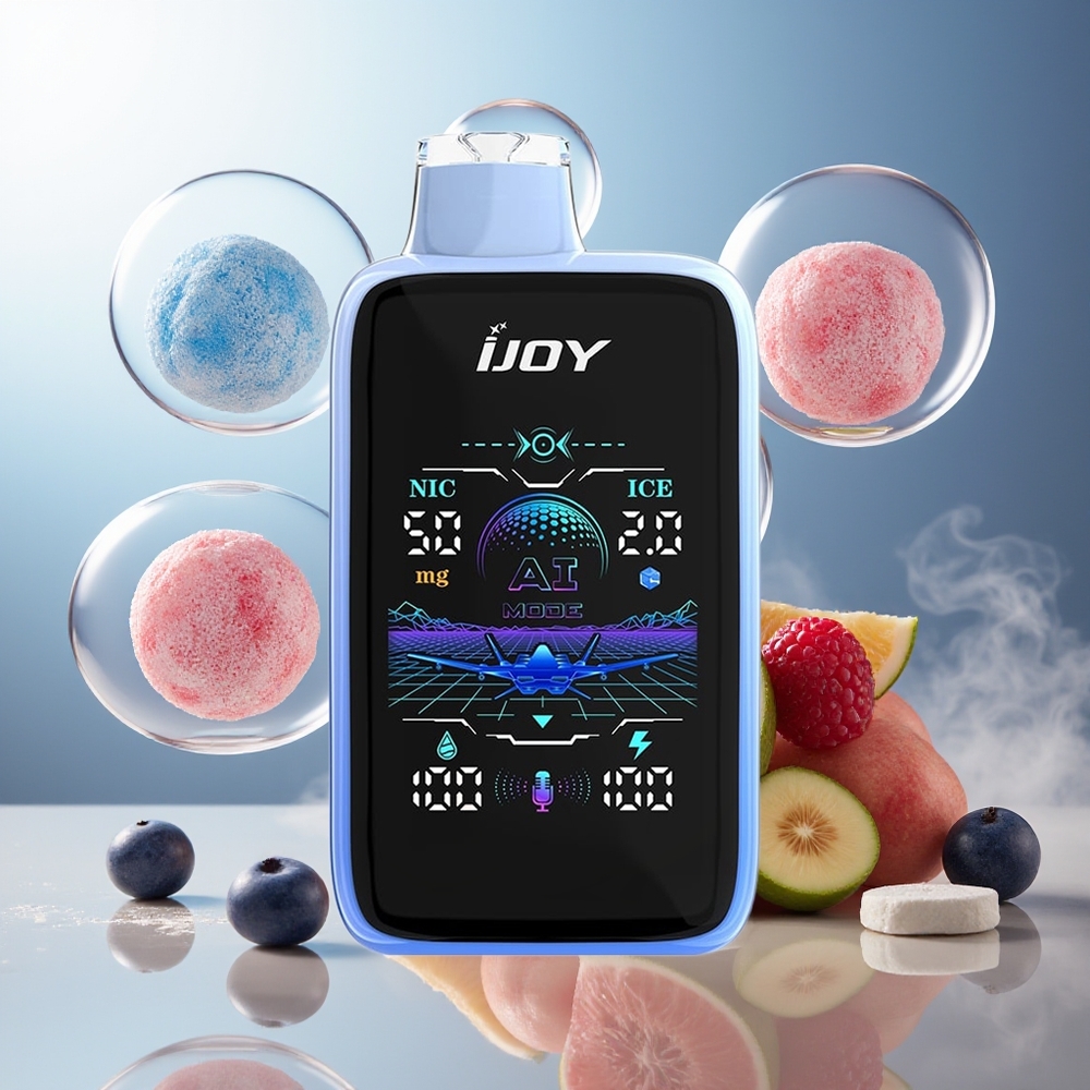 Partihandel Sverige IJOY Uranus Mate 40000 Puffs Blå Hallon Is 1100mAh Typ-C