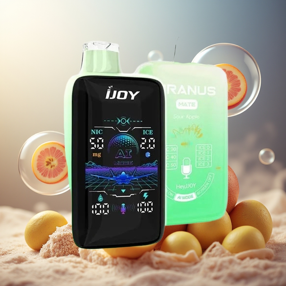 Partihandel Sverige IJOY Uranus Mate 40000 Puffs ICE3 Justerbar Luftflöde Sur Äpple