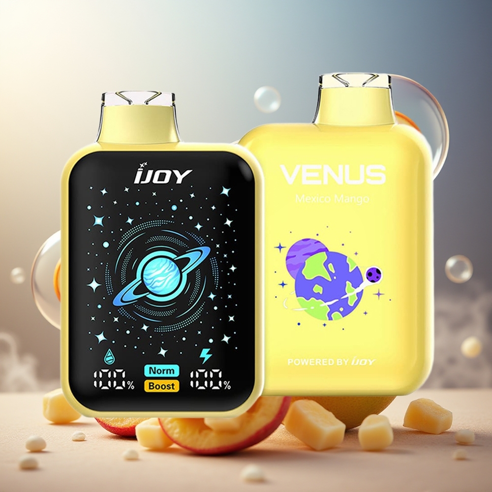 Partihandel Sverige IJOY VENUS 25000 Puffs 20ML Mexikansk Mango Dual Mesh Coil TYPE-C