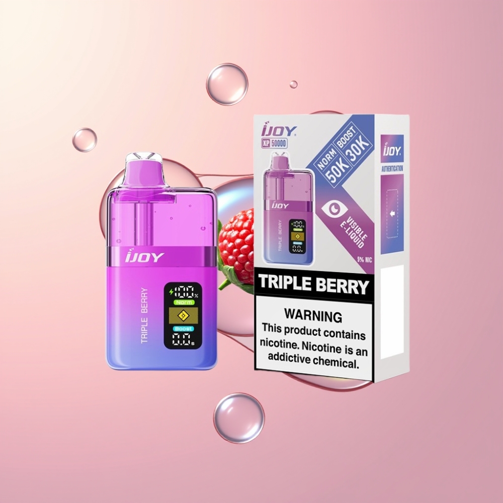 Partihandel Sverige IJOY XP50000 Engångs Vape Trippelbär 0.4ohm Dual Mesh 50000 Puffar 50mg/ml 1000mAh