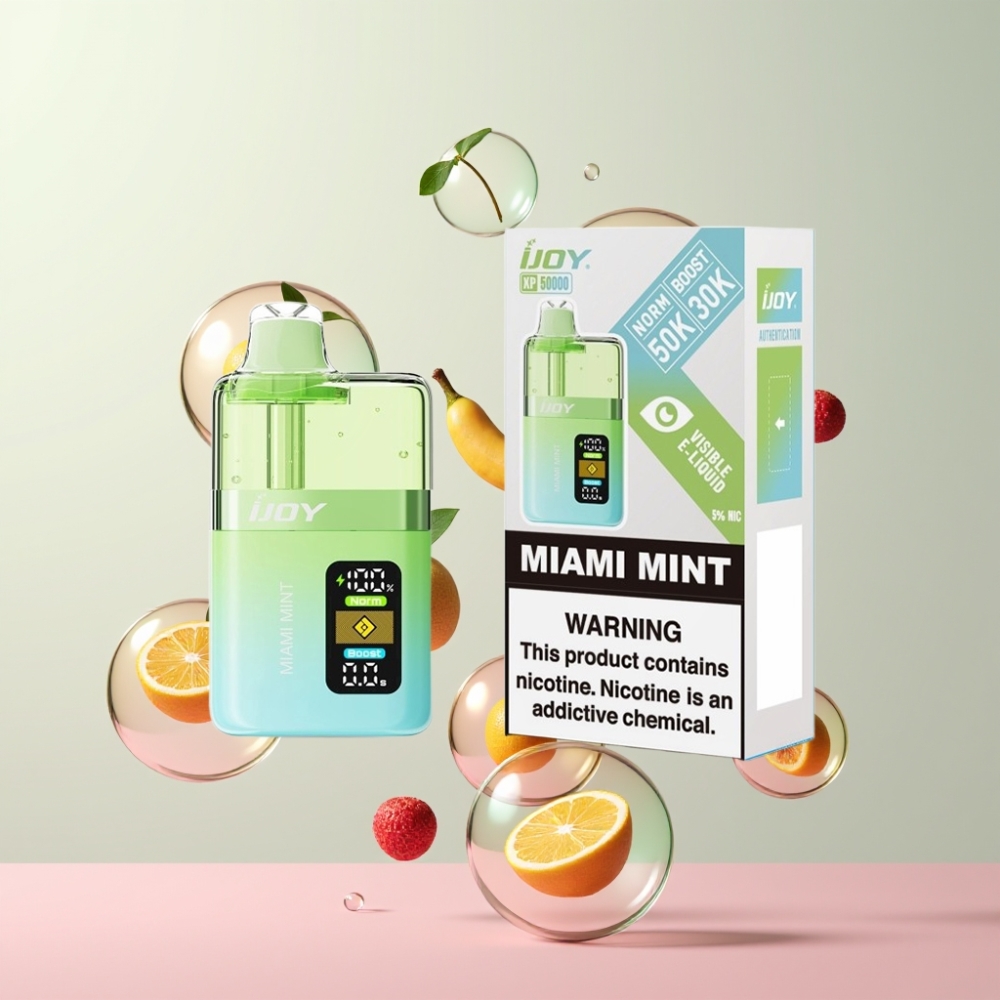 Partihandel Sverige IJOY XP50000 Miami Mynta Dual Mesh 0.4ohm 1000mAh Typ-C Justerbar Luftflöde