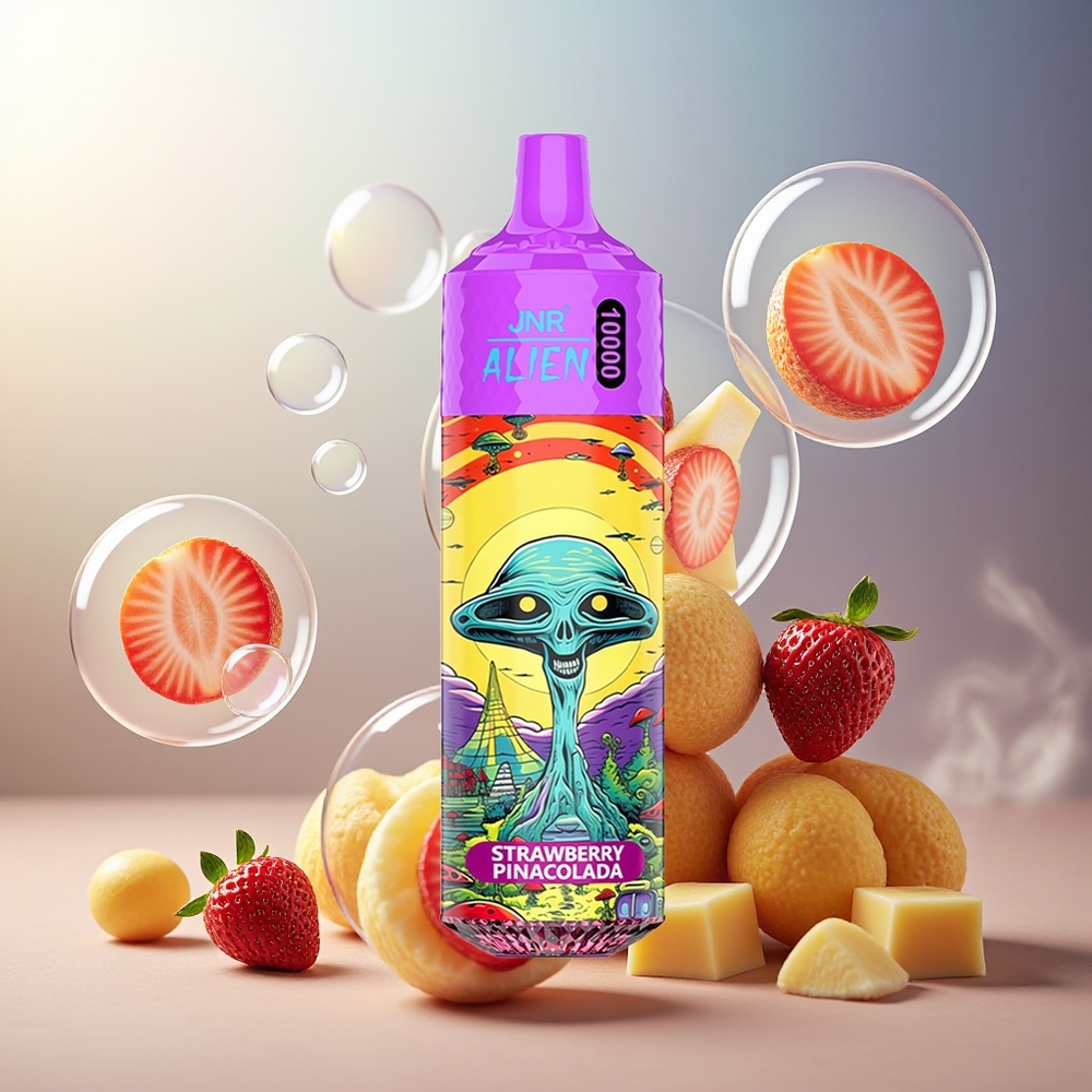 Partihandel Sverige JNR Alien 10000 Puffs 850mAh LED Jordgubb Pina Colada