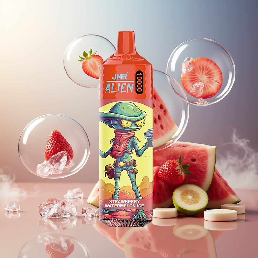 Partihandel Sverige JNR Alien 10000 Puffs 850mAh RGB Jordgubb Vattenmelon Is