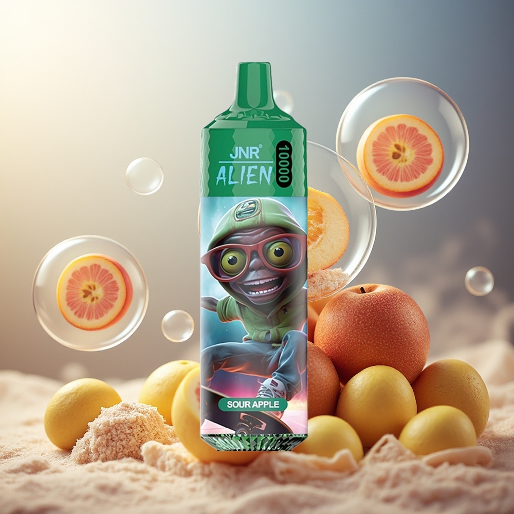Partihandel Sverige JNR Alien 10000 Puffs 850mAh Sportig Design Suräpple