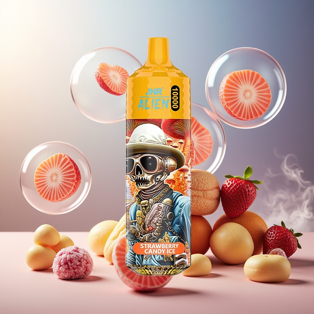 Partihandel Sverige JNR Alien 10000 Puffs 850mAh Sporty RGB Jordgubbsgodis Is
