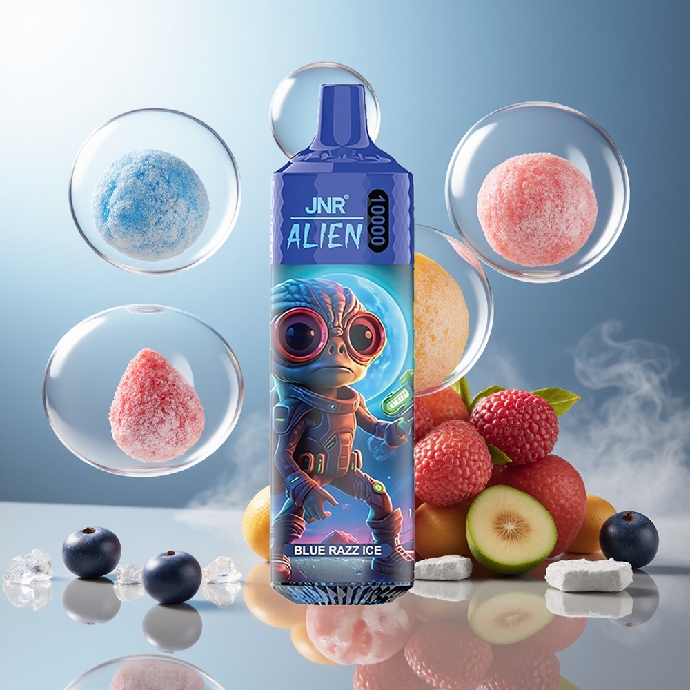 Partihandel Sverige JNR Alien 10000 Puffs Blå Hallon Is