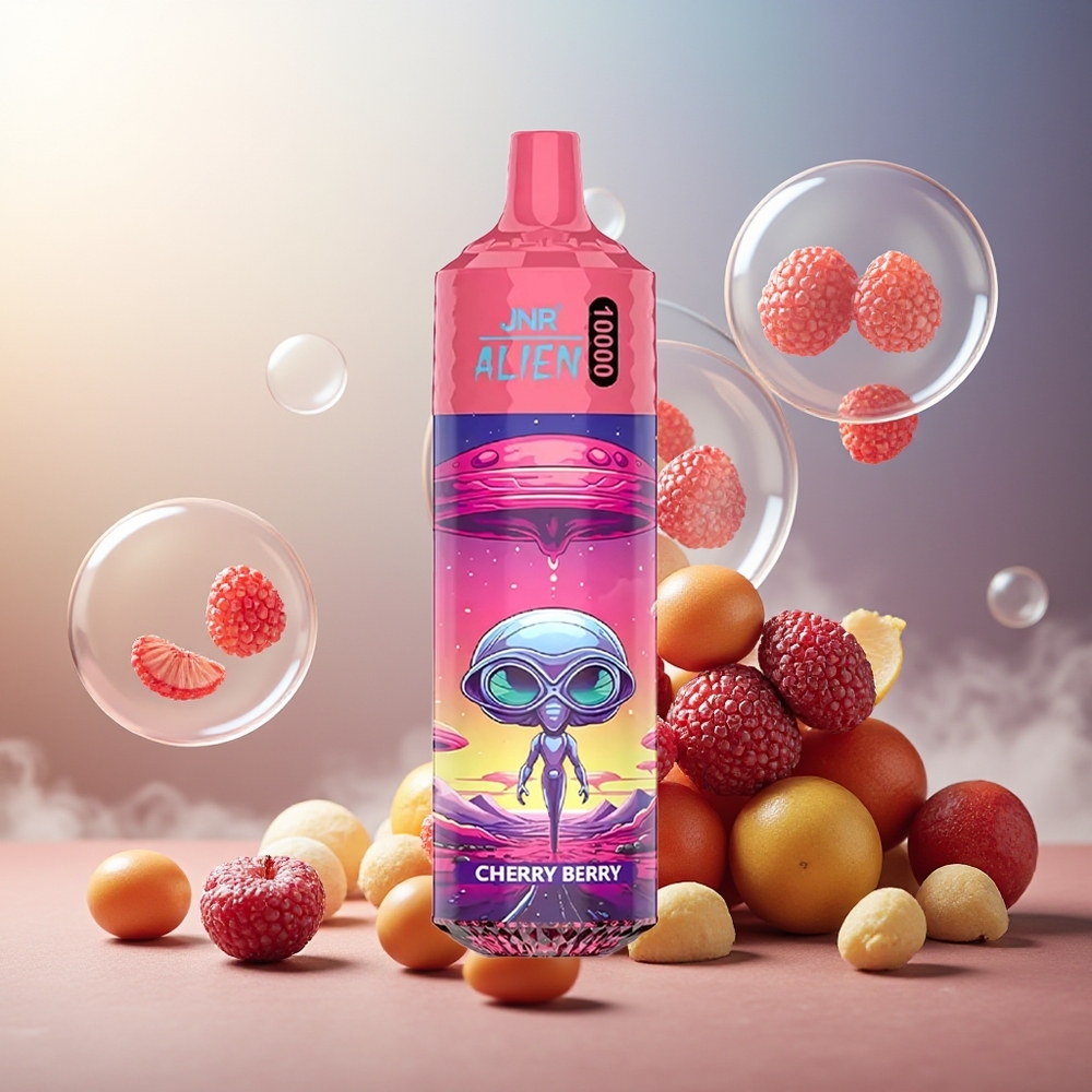Partihandel Sverige JNR Alien 10000 Puffs Engångs Vape Körsbär Bär