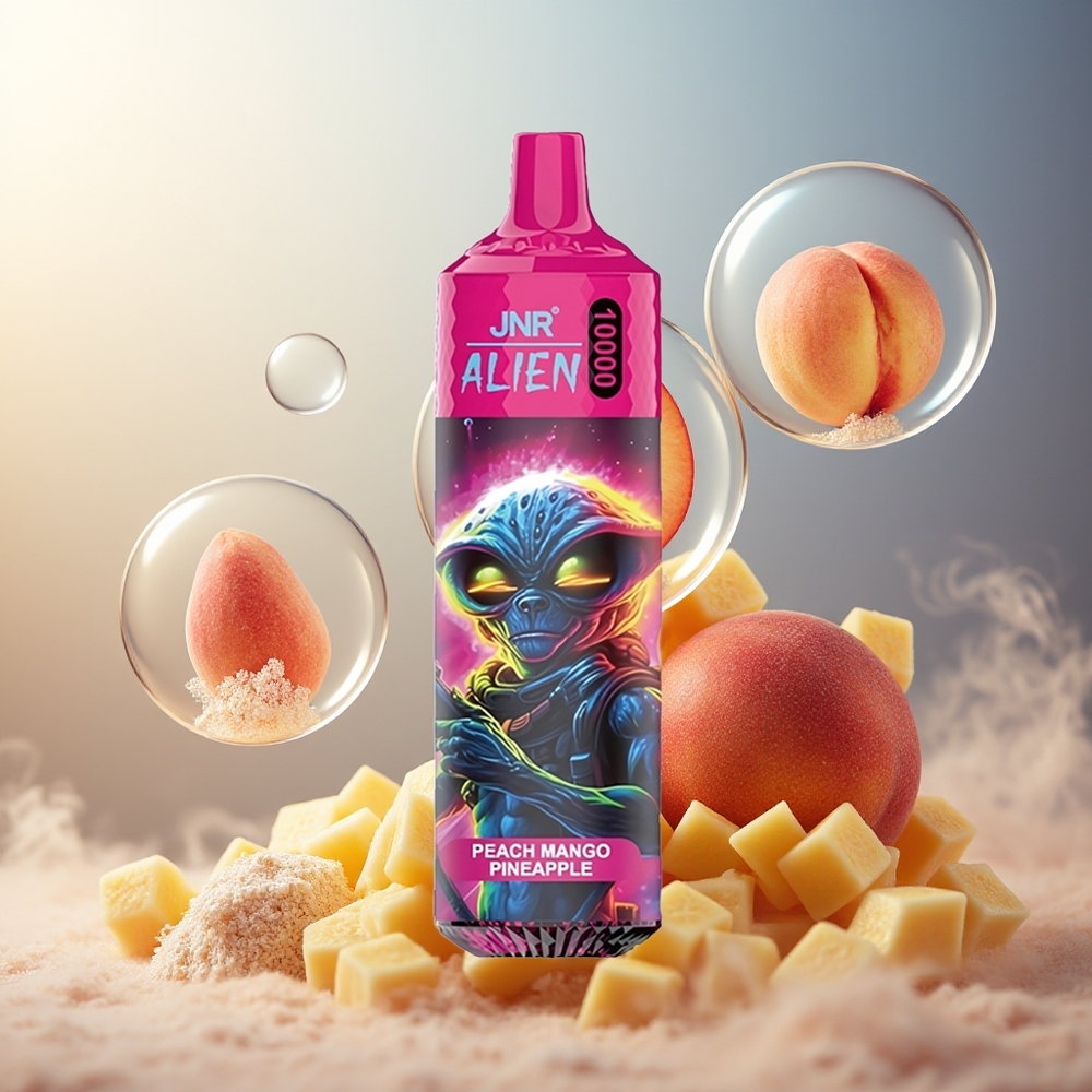 Partihandel Sverige JNR Alien 10000 Puffs Peach Mango Ananas RGB LED
