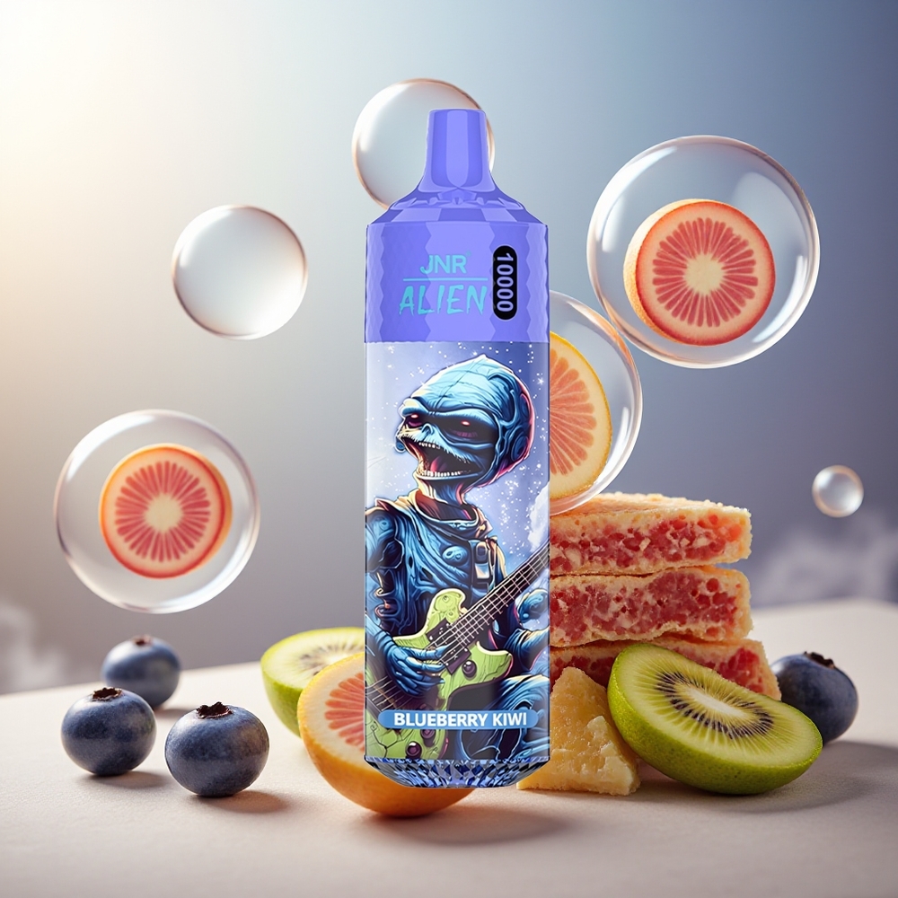 Partihandel Sverige JNR Alien 10000 Puffs RGB LED Blåbär Kiwi 20ml 850mAh