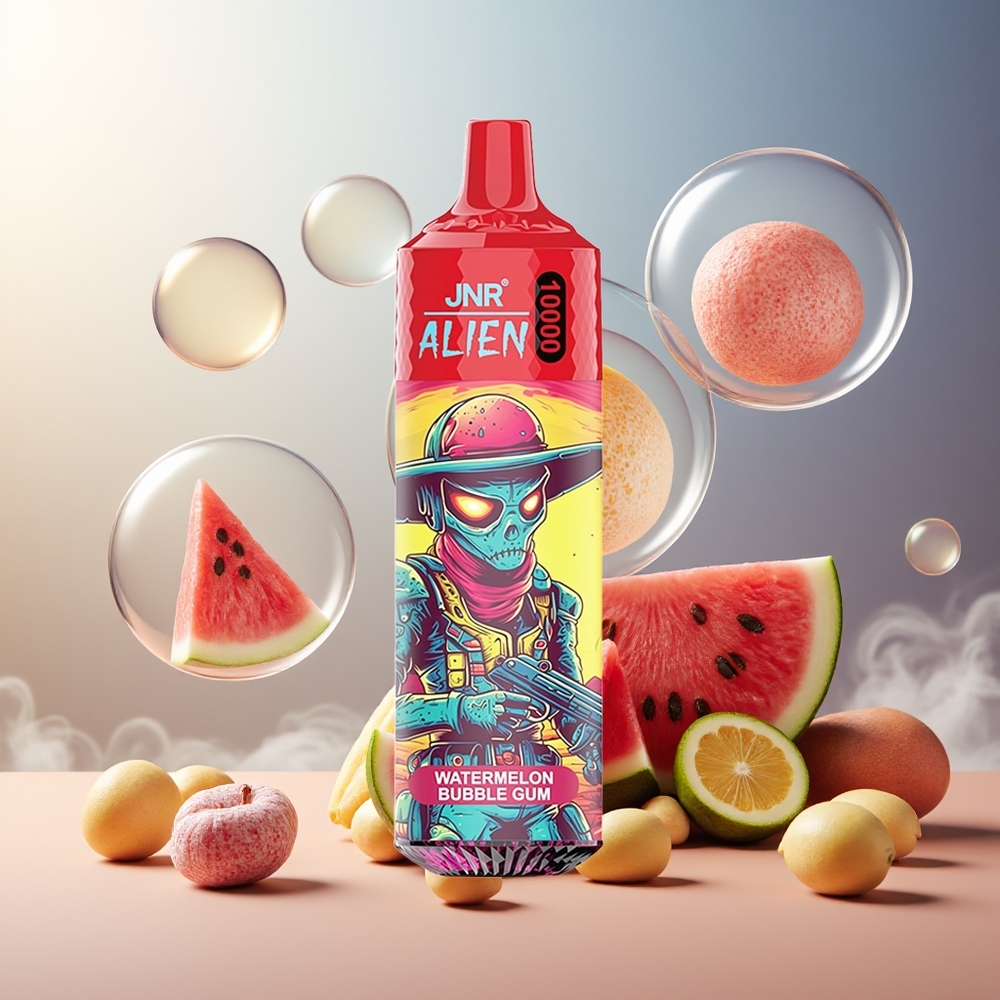Partihandel Sverige JNR Alien 10000 Puffs Vattenmelon Tuggummi 850mAh RGB