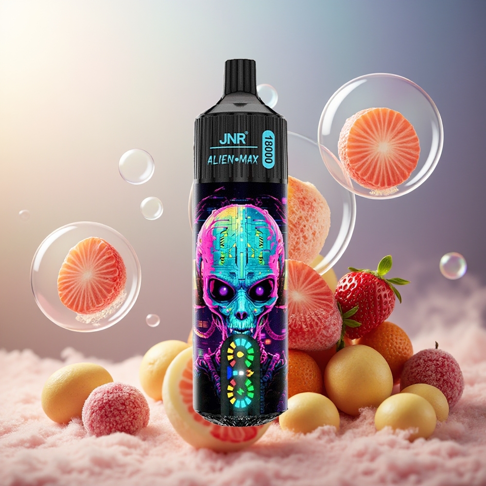 Partihandel Sverige JNR Alien Max 18000 Hubba Bubba Jordgubb Smart LED Dual Mesh 28ml