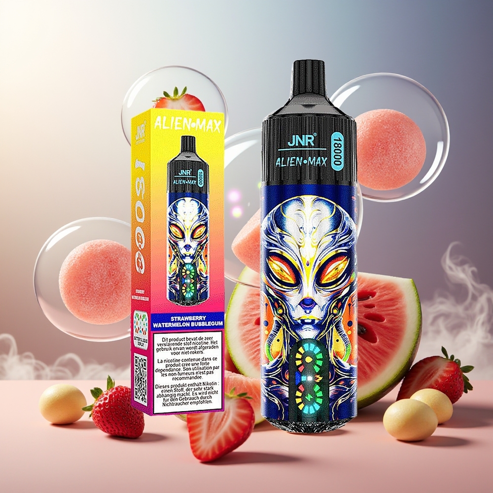Partihandel Sverige JNR Alien Max 18000 Puffs Dual Mesh Dual Core Jordgubb Vattenmelon Tuggummi