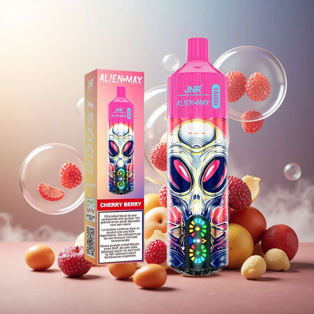 Partihandel Sverige JNR Alien Max 18000 Puffs Dual Mesh Dual Core Körsbär Bär