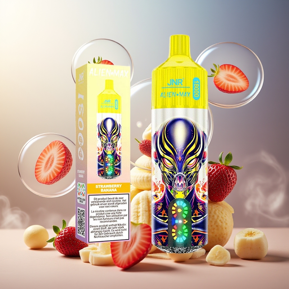 Partihandel Sverige JNR Alien Max 18000 Puffs Dual Mesh Jordgubb Banan