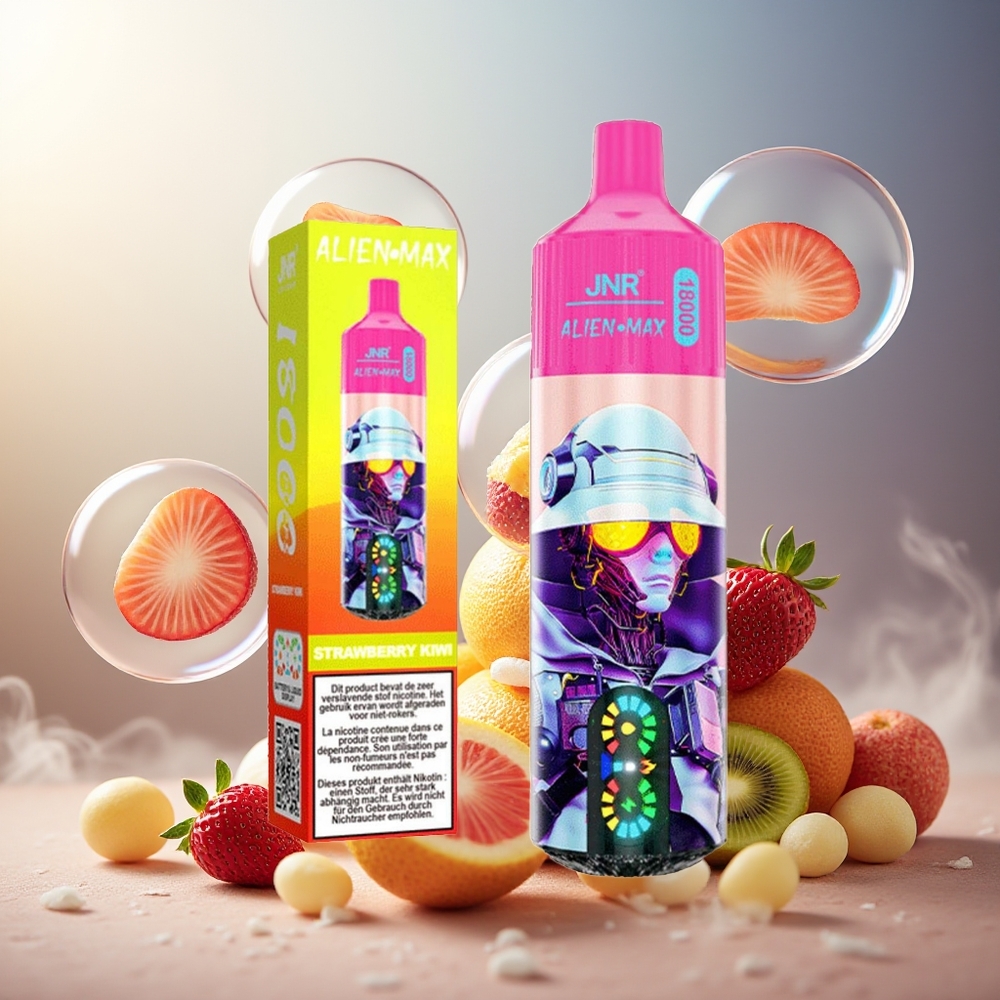 Partihandel Sverige JNR Alien Max 18000 Puffs Dual Mesh Jordgubb Kiwi 28ml