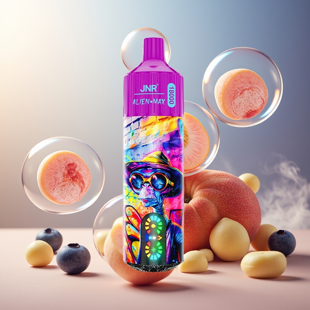 Partihandel Sverige JNR Alien Max 18000 Puffs Dual Mesh Peach Blåbär Godis