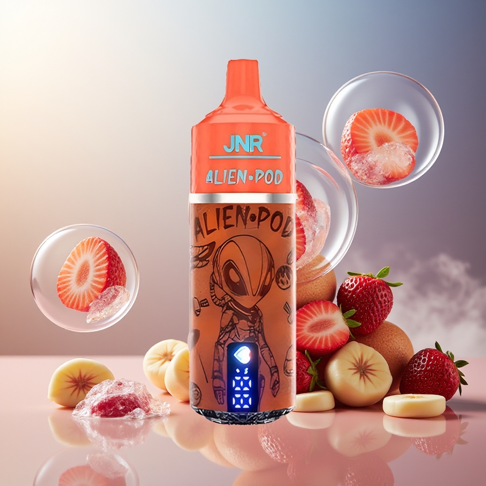 Partihandel Sverige JNR Alien Pod 13000 Puffs Engångs Vape Jordgubb Is Mesh Core Type-C