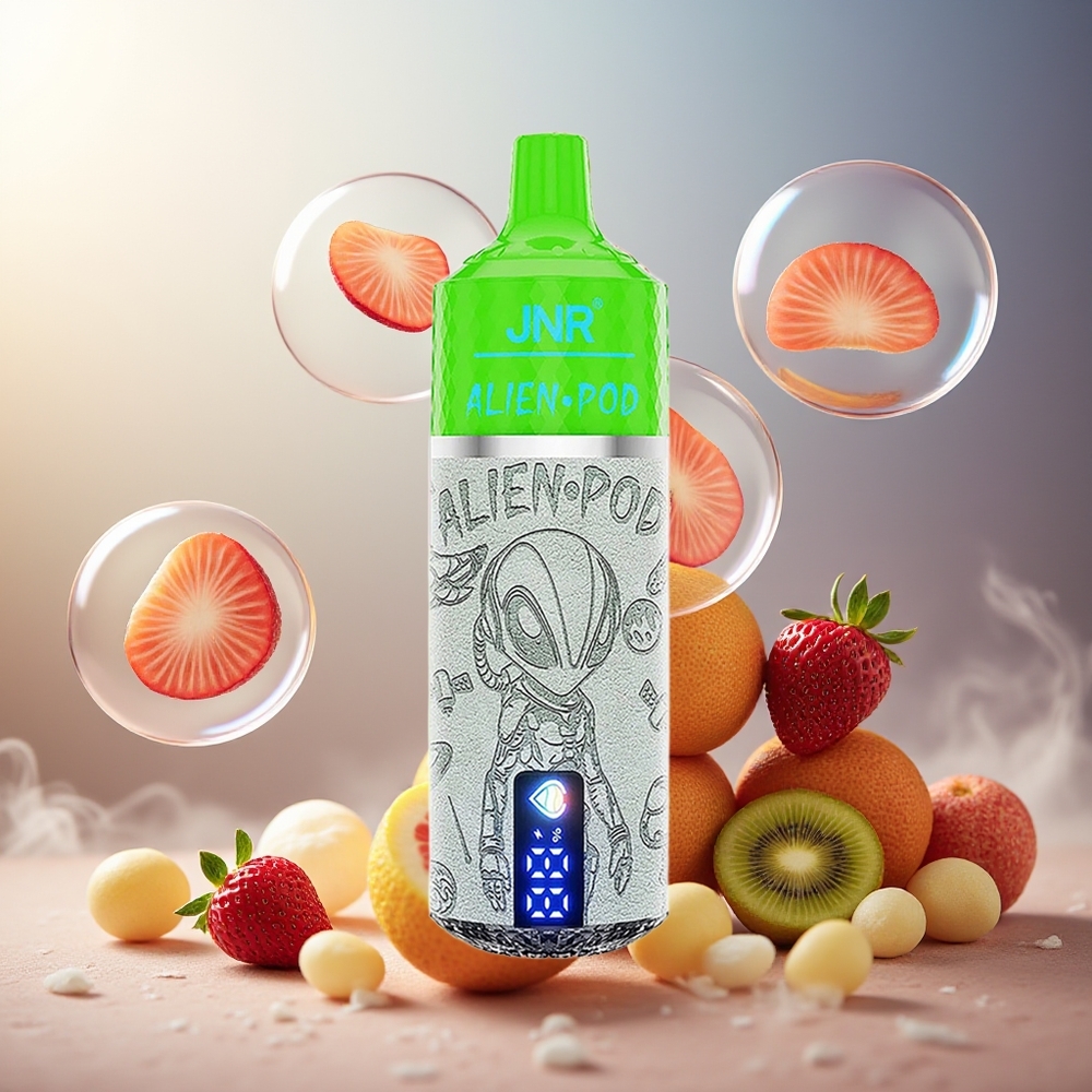 Partihandel Sverige JNR Alien Pod 13000 Puffs Engångs Vape Jordgubb Kiwi Mesh Core 850mAh 20ml Typ-C