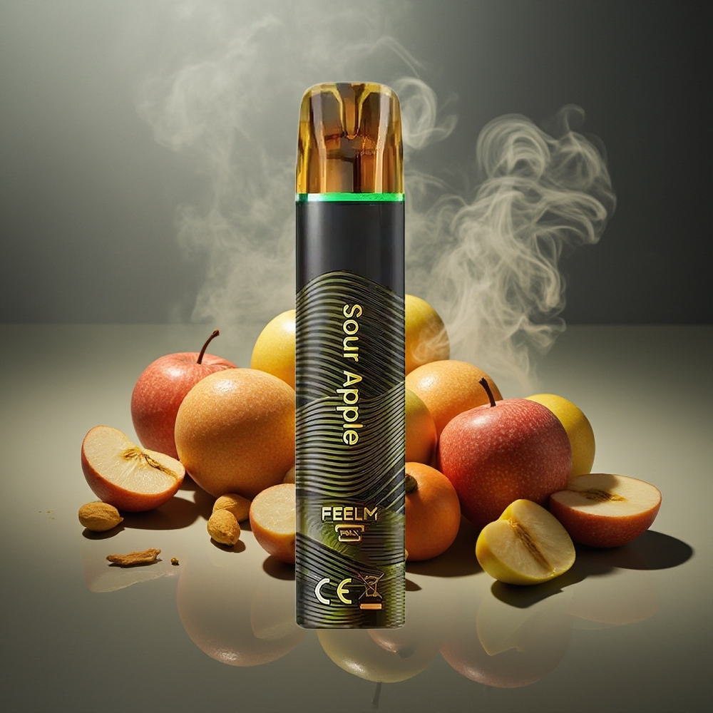 Partihandel Sverige JNR Black&Golden 600+200 Puffar Engångs Vape Sur Äpple 550mAh 2ml 2%