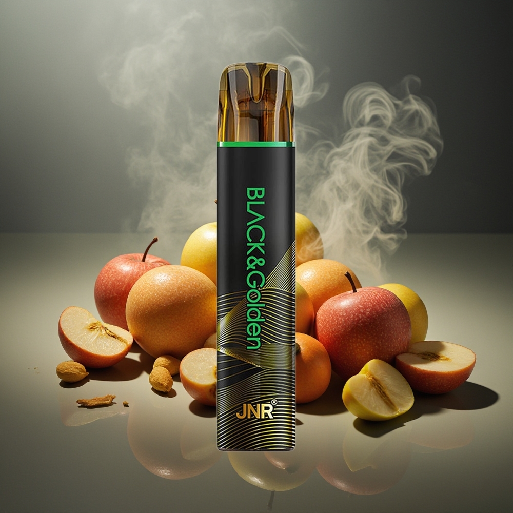 Partihandel Sverige JNR Black&Golden 600+200 Puffar Engångs Vape Sur Äpple 550mAh 2ml 2%