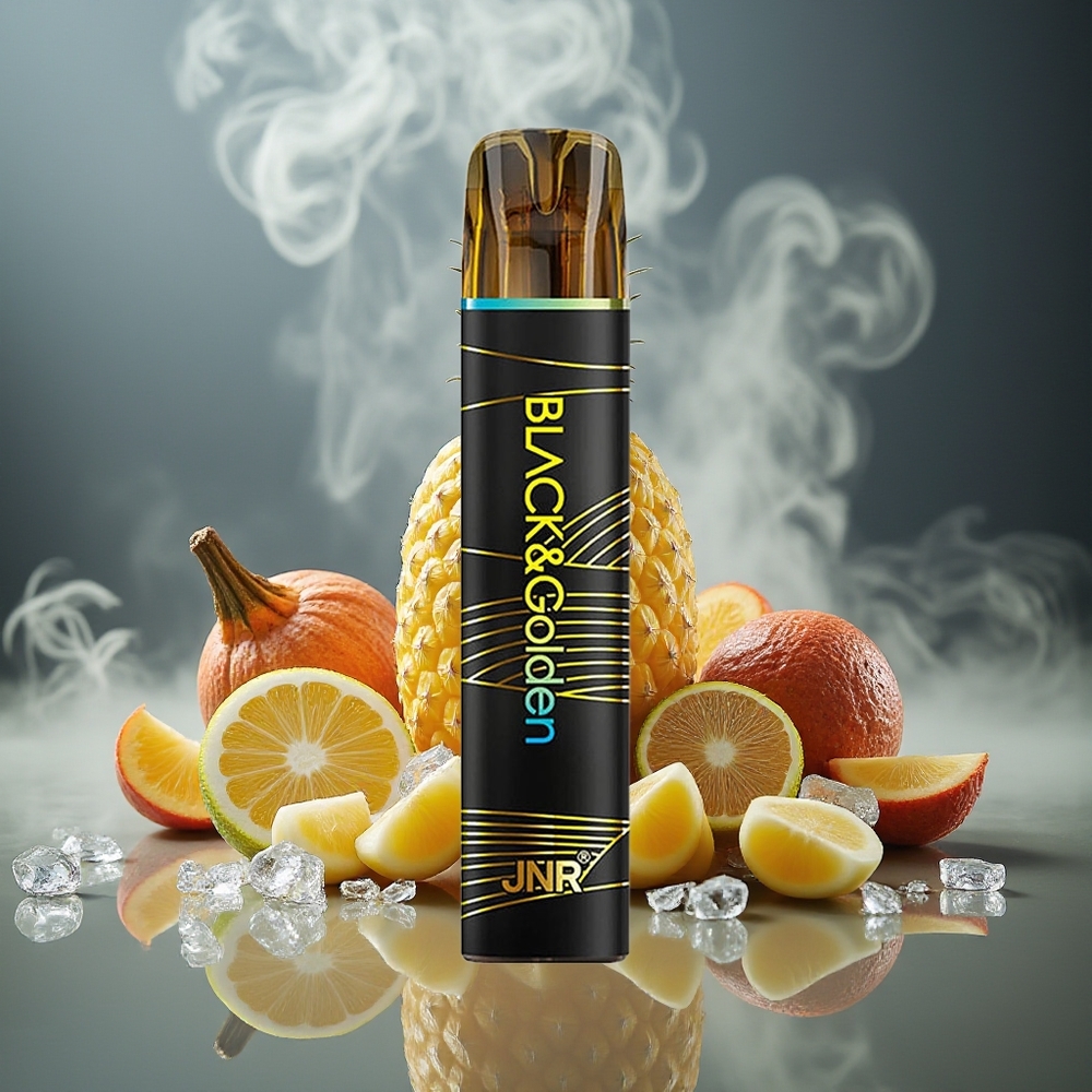 Partihandel Sverige JNR Black&Golden 600+200 Puffs 2ml Ananas Is Engångsvape