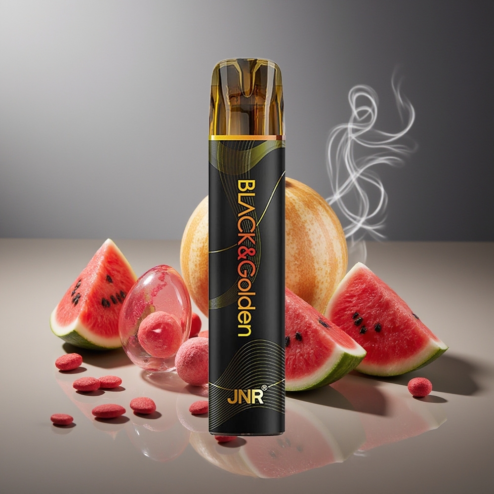 Partihandel Sverige JNR Black&Golden 600+200 Puffs 550mAh 2ml Vattenmelon Tuggummi Disposable