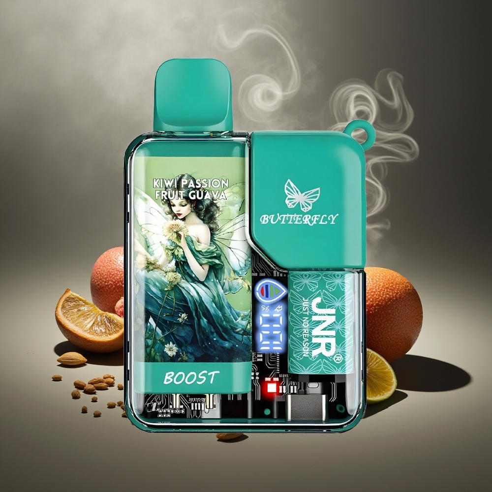 Partihandel Sverige JNR Butterfly 8500 Puffs 15ml Kiwi Passionsfrukt Guava Digital Display Mesh Coil