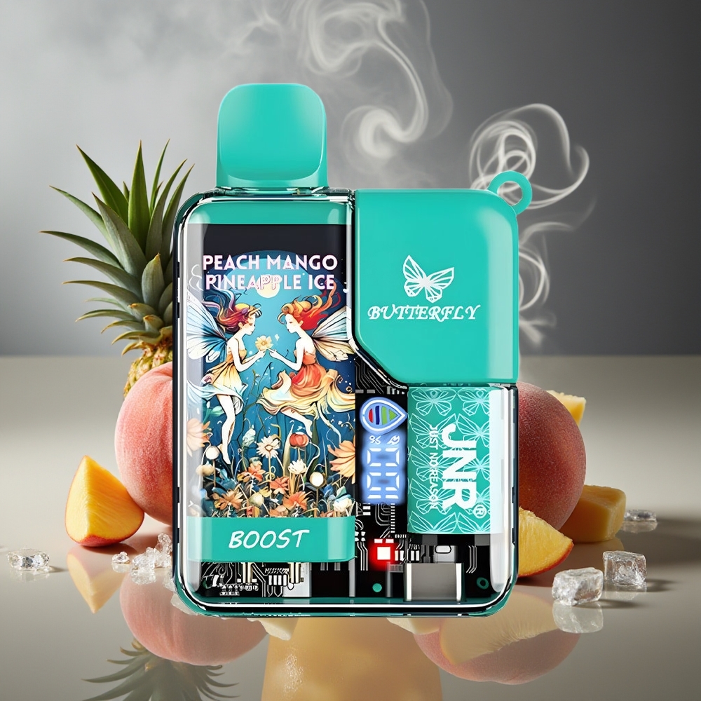 Partihandel Sverige JNR Butterfly 8500 Puffs 15ml Peach Mango Ananas Is Mesh Coil