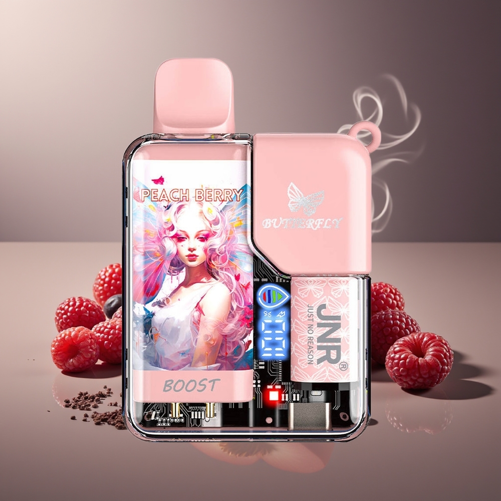 Partihandel Sverige JNR Butterfly 8500 Puffs Digital Display Peach Bär