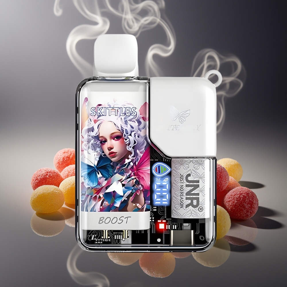 Partihandel Sverige JNR Butterfly 8500 Puffs Regnbågen 1200mAh 15ml Digital Display