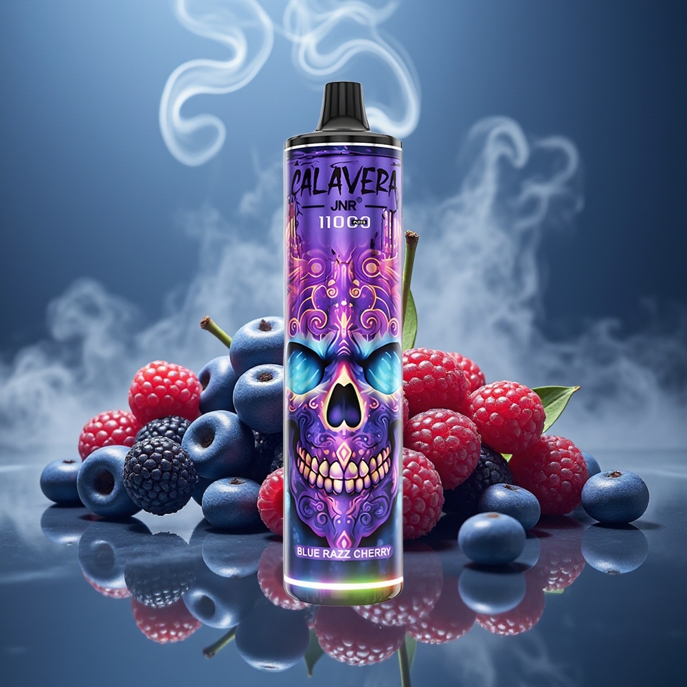Partihandel Sverige JNR Calavera 11000 Puffs Engångsvape Blå Hallon Körsbär Typ-C 850mAh 21ml