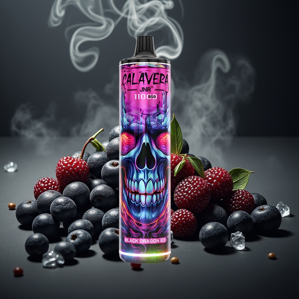 Partihandel Sverige JNR Calavera 11000 Puffs Engångsvape Svart Drake Is 850mAh 21ml