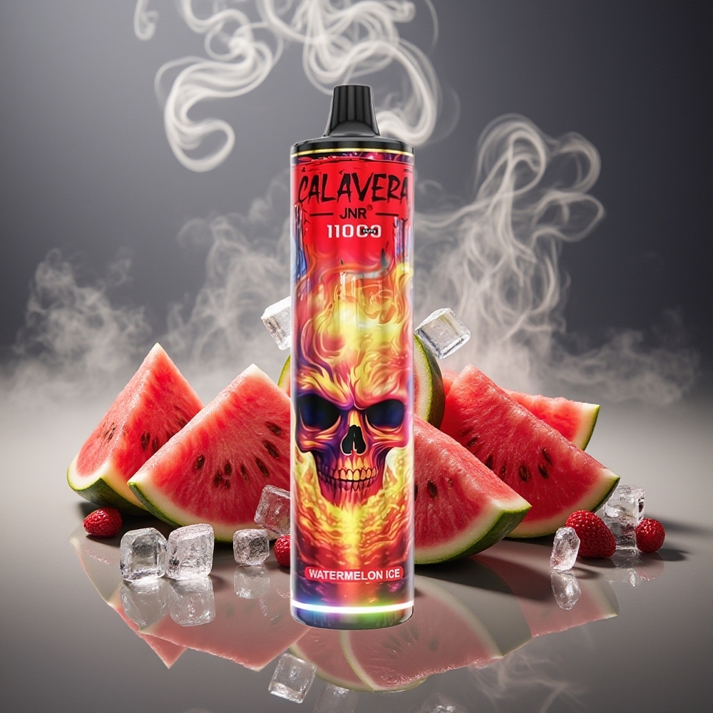 Partihandel Sverige JNR Calavera 11000 Puffs Watermelon Is 850mAh 21ml 1.0ohm Mesh
