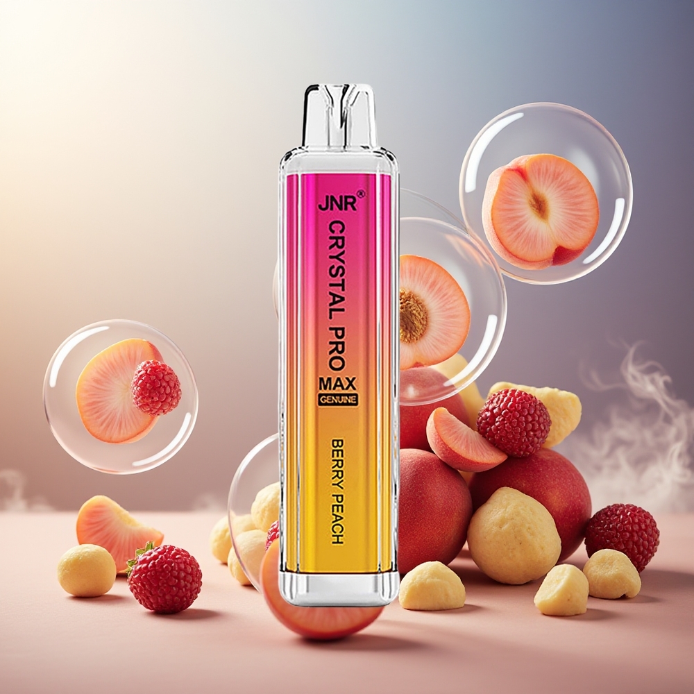 Partihandel Sverige JNR Crystal Pro Max 5000 Puffs Engångsvape Bär Persika 1400mAh 12ml