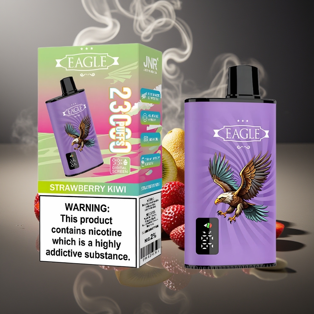 Partihandel Sverige JNR EAGLE Smart 23000 Puffs Digital Mesh 1.0ohm Jordgubbe Kiwi