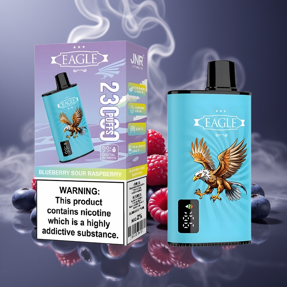Partihandel Sverige JNR EAGLE Smart 23000 Puffs Digital Mesh Engångsvape Blåbär Syrlig Hallon