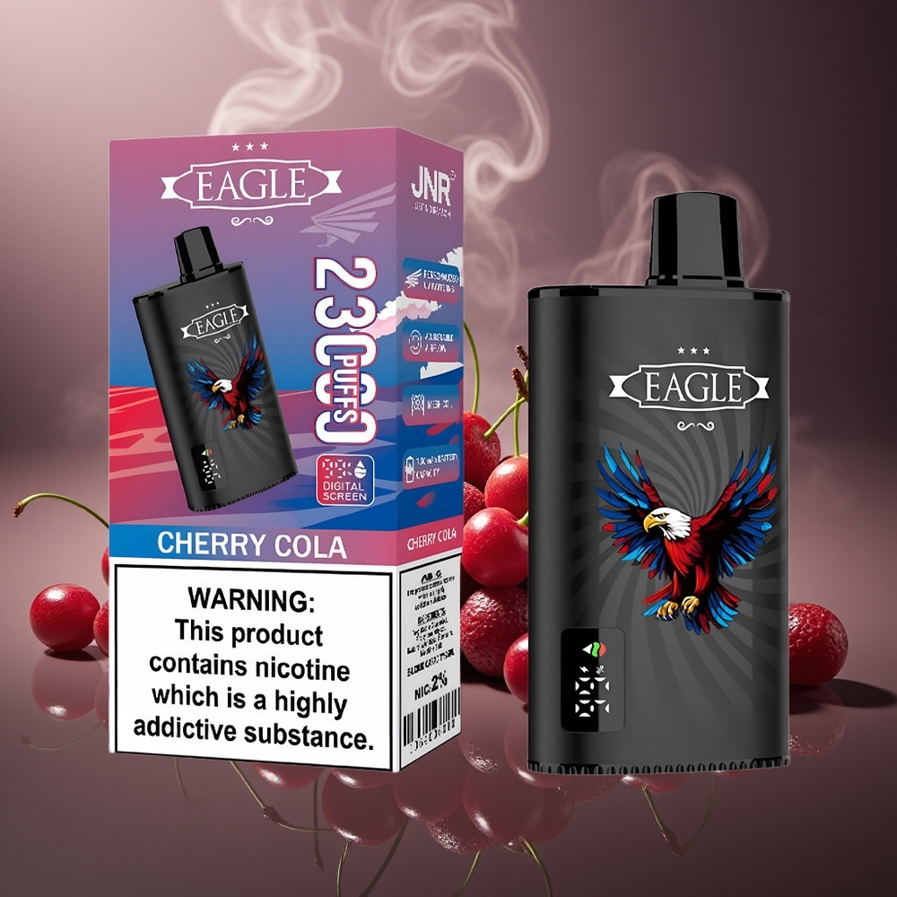 Partihandel Sverige JNR EAGLE Smart 23000 Puffs Digital Skärm Mesh Coil Körsbär Cola