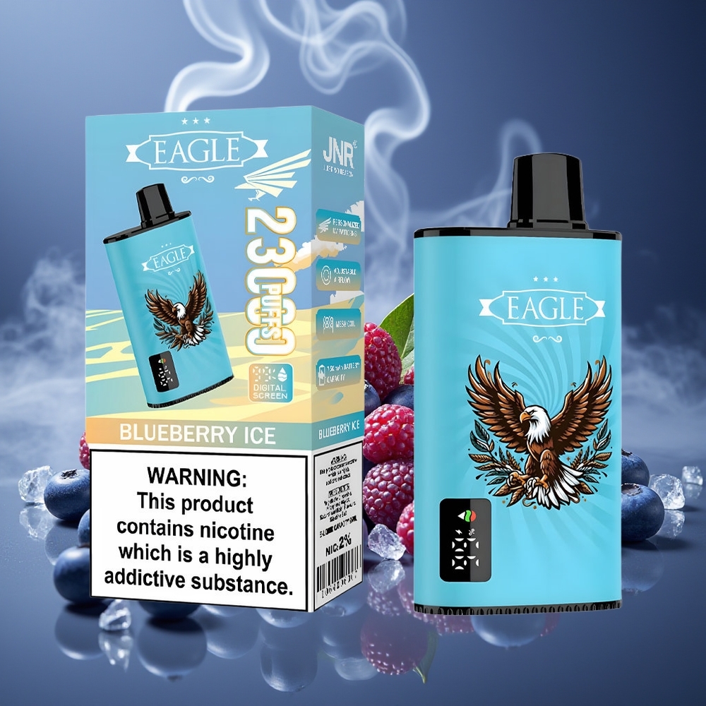 Partihandel Sverige JNR EAGLE Smart 23000 Puffs Engångsvape Blåbär Is 1.0ohm Mesh 750mAh Type-C