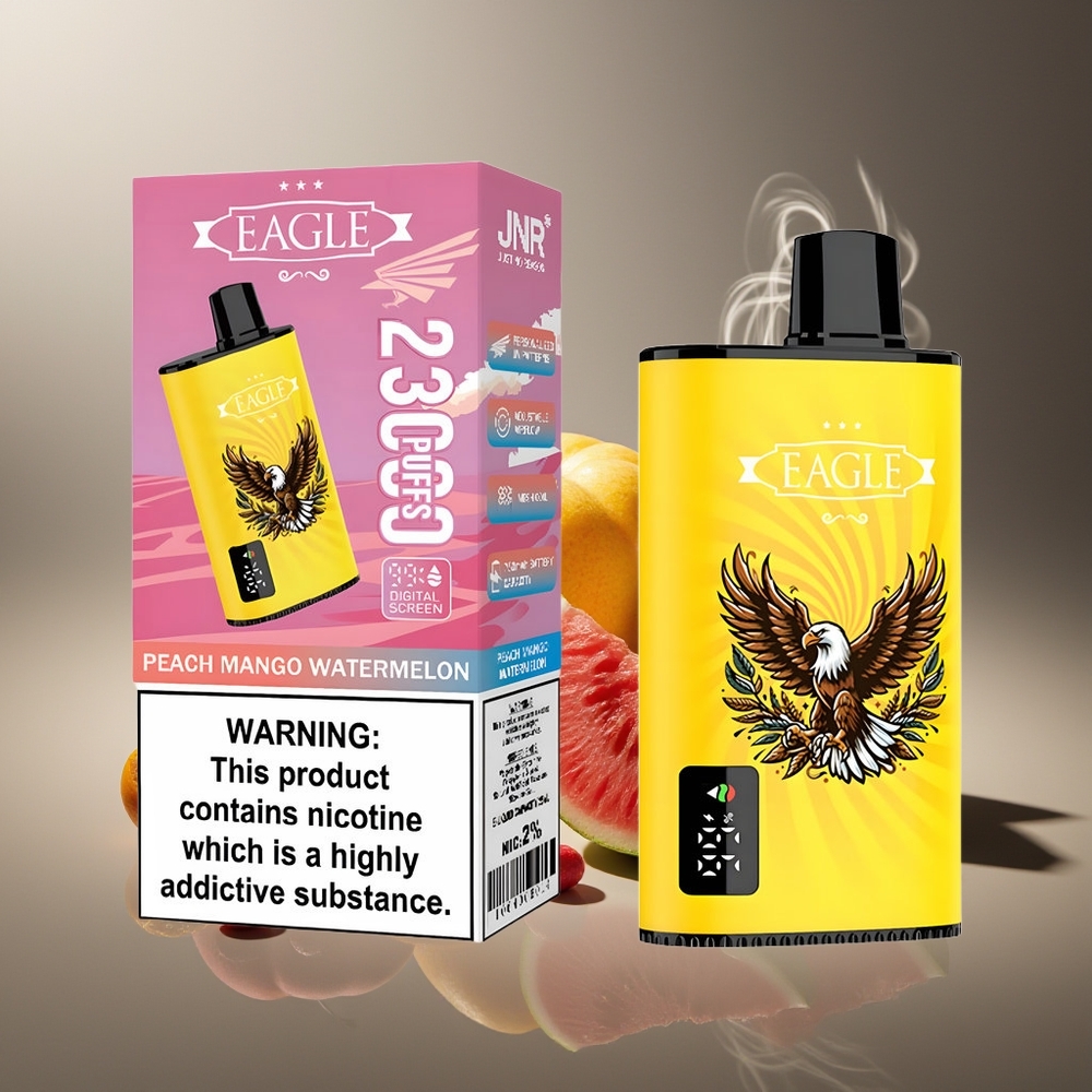 Partihandel Sverige JNR EAGLE Smart 23000 Puffs Engångsvape Persika Mango Vattenmelon Digital Skärm 1.0ohm Mesh Coil