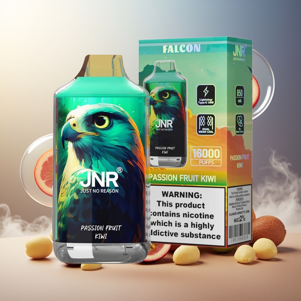Partihandel Sverige JNR Falcon 16000 Puffs 22ml Coil Passionfrukt Kiwi