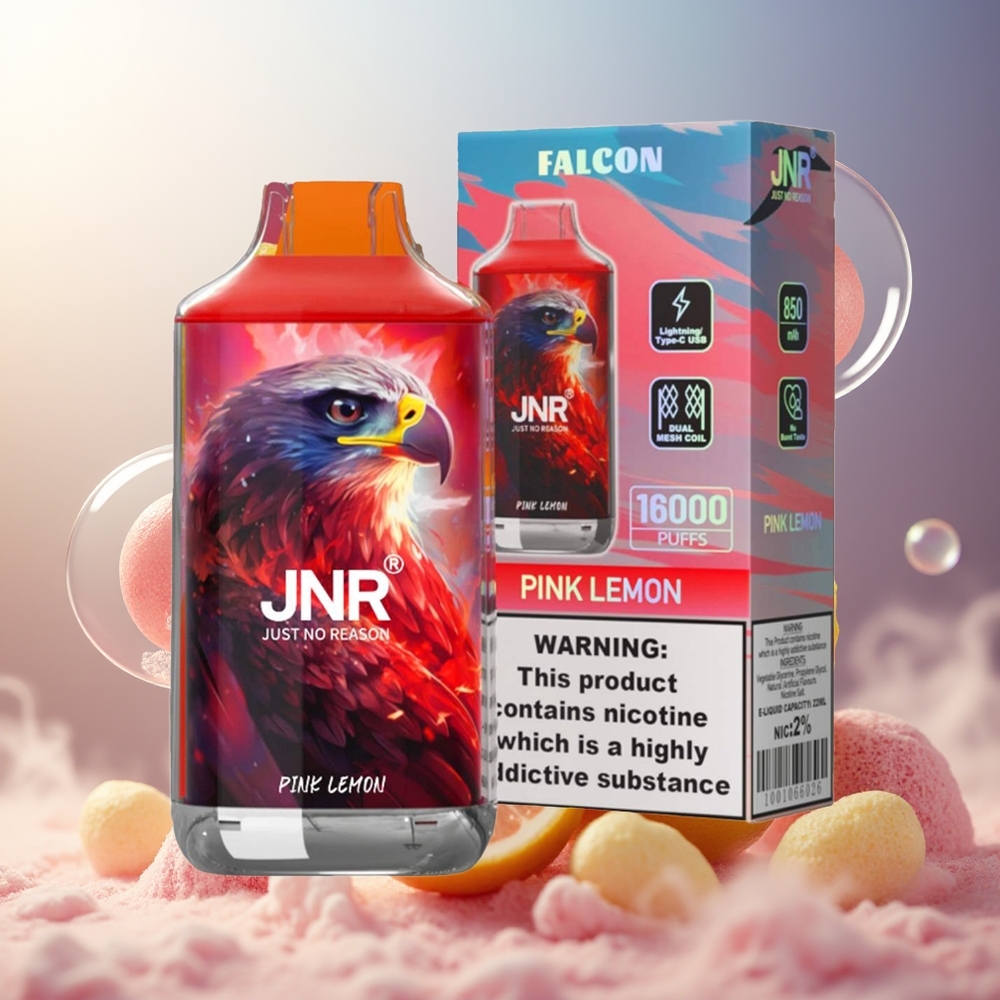 Partihandel Sverige JNR Falcon 16000 Puffs 850mAh 22ml Coil Rosa Citron