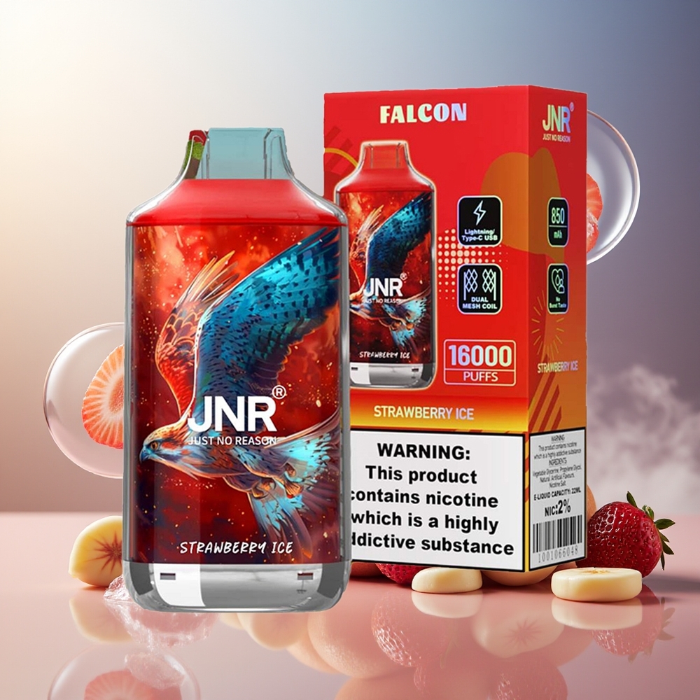 Partihandel Sverige JNR Falcon 16000 Puffs 850mAh 22ml Jordgubb Is