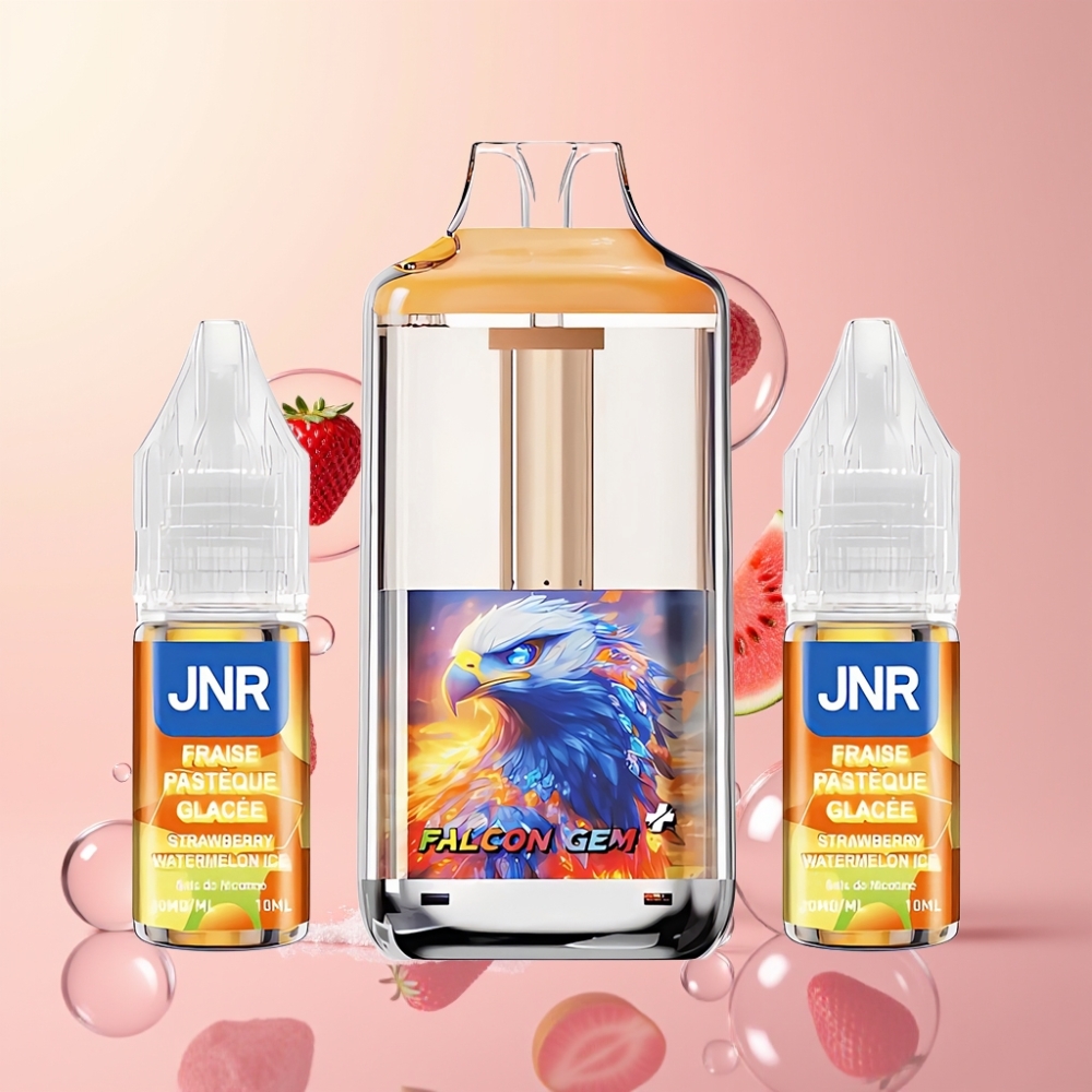 Partihandel Sverige JNR Falcon GEM⁺ 30000 Puffar Påfyllningsbar Pod Vape Jordgubb Vattenmelon Is Synlig E-vätsketank Toppfyllning 2 10ml
