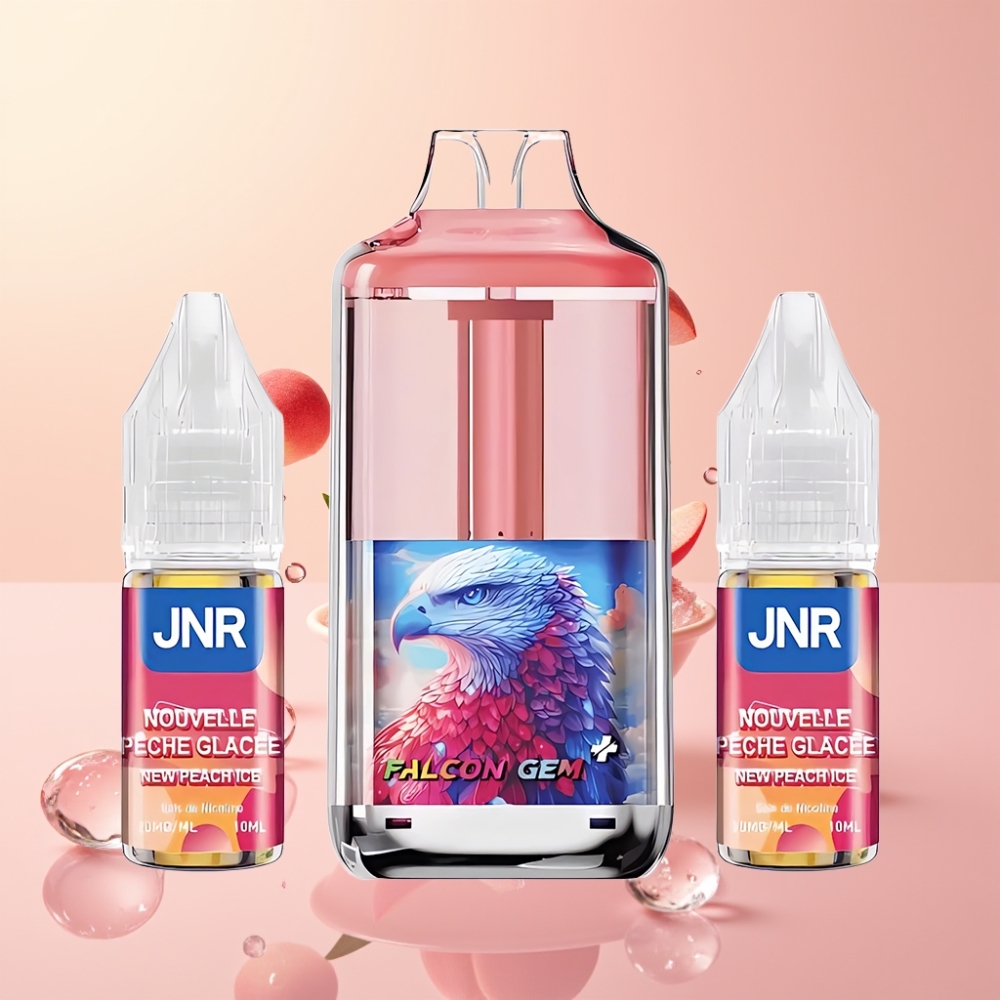 Partihandel Sverige JNR Falcon GEM⁺ 30000 Puffs Fyllbar Pod Vape Ny Persika Is Dual Mesh Coil 950mAh