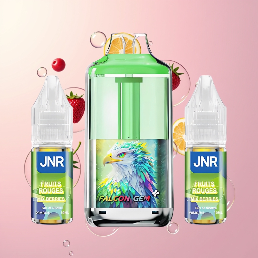 Partihandel Sverige JNR Falcon GEM⁺ 30000 Puffs Synlig Tank Dual Mesh Mix Bär
