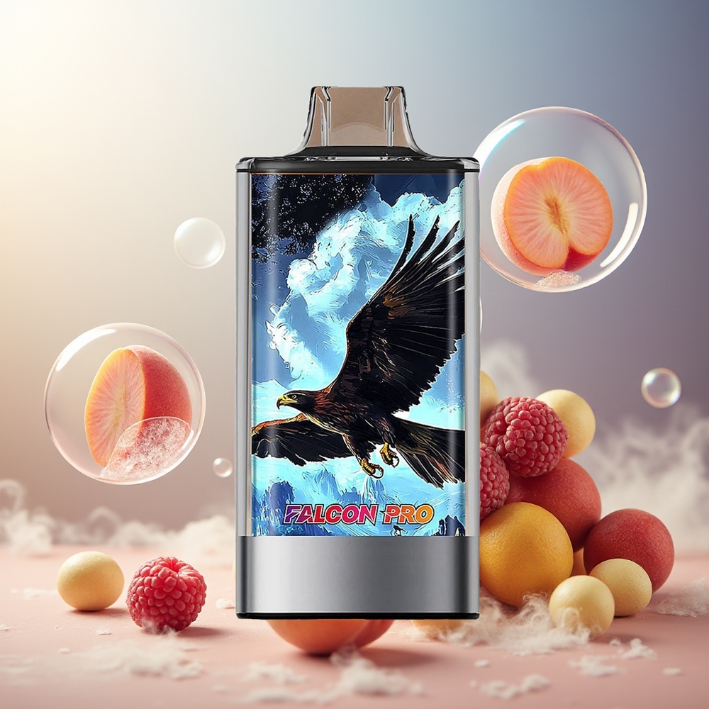 Partihandel Sverige JNR Falcon Pro 28000 30ml Vit Persika Hallon Dual Mesh MTL