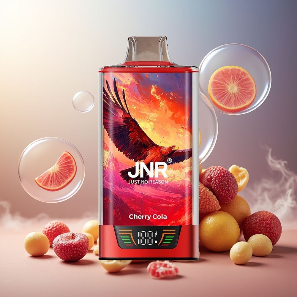 Partihandel Sverige JNR Falcon Pro 28000 Engångsvape Körsbärskola 30ml 950mAh Smart Display Dual Mesh MTL