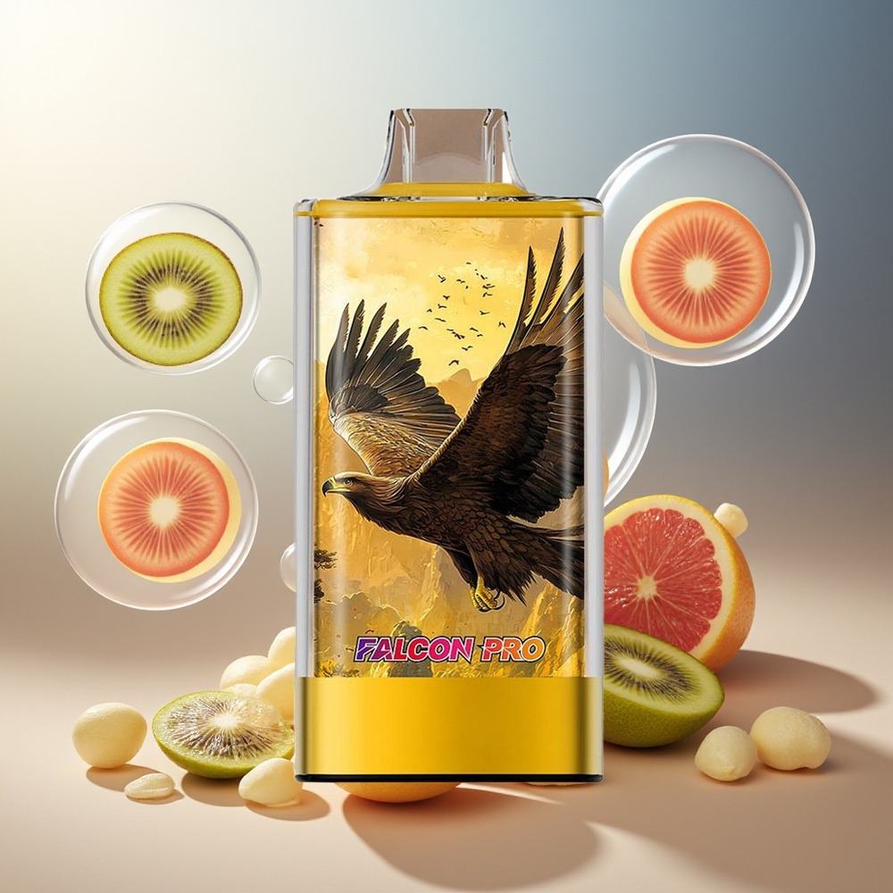 Partihandel Sverige JNR Falcon Pro 28000 Engångsvape Kiwi Passion Guava 30ml 950mAh 5% Nikotin Smart Display Dual Mesh USB-C MTL